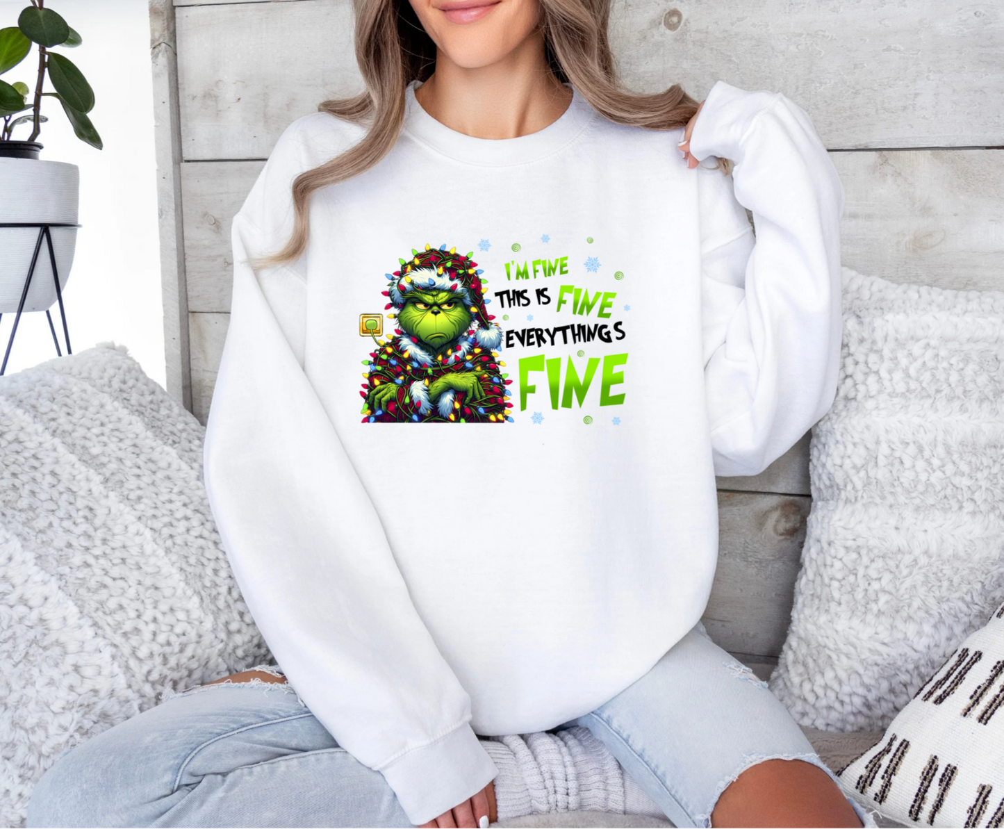 I'm Fine This is Fine Everything is Fine Crewneck