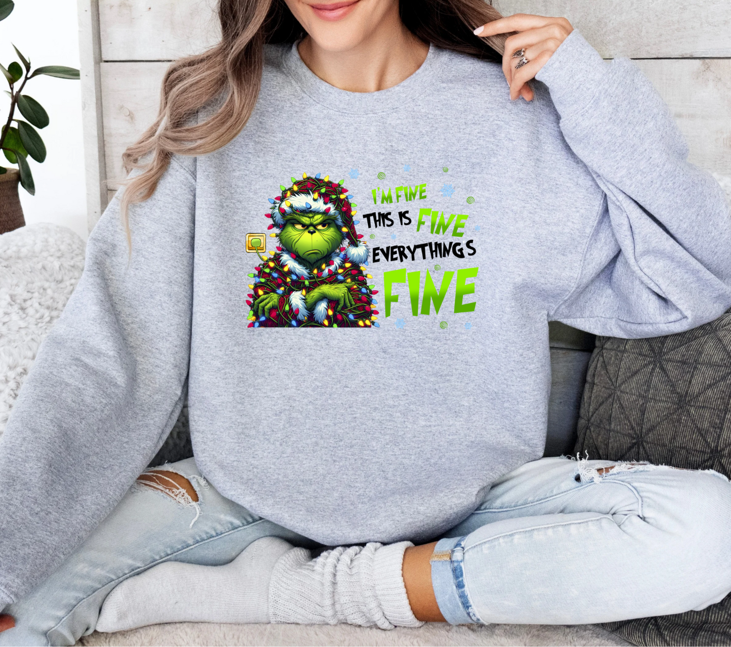 I'm Fine This is Fine Everything is Fine Crewneck