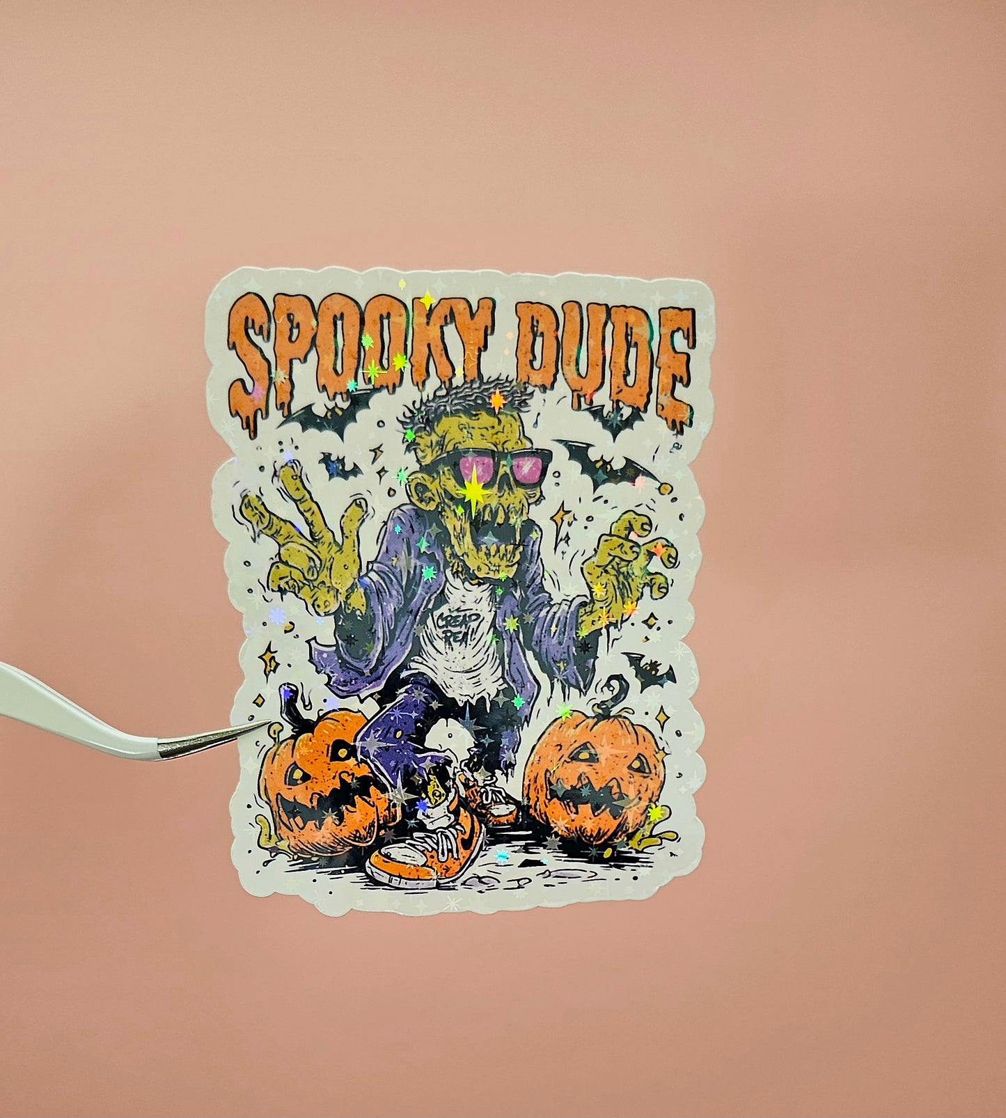 Spooky Dude Holographic Sticker