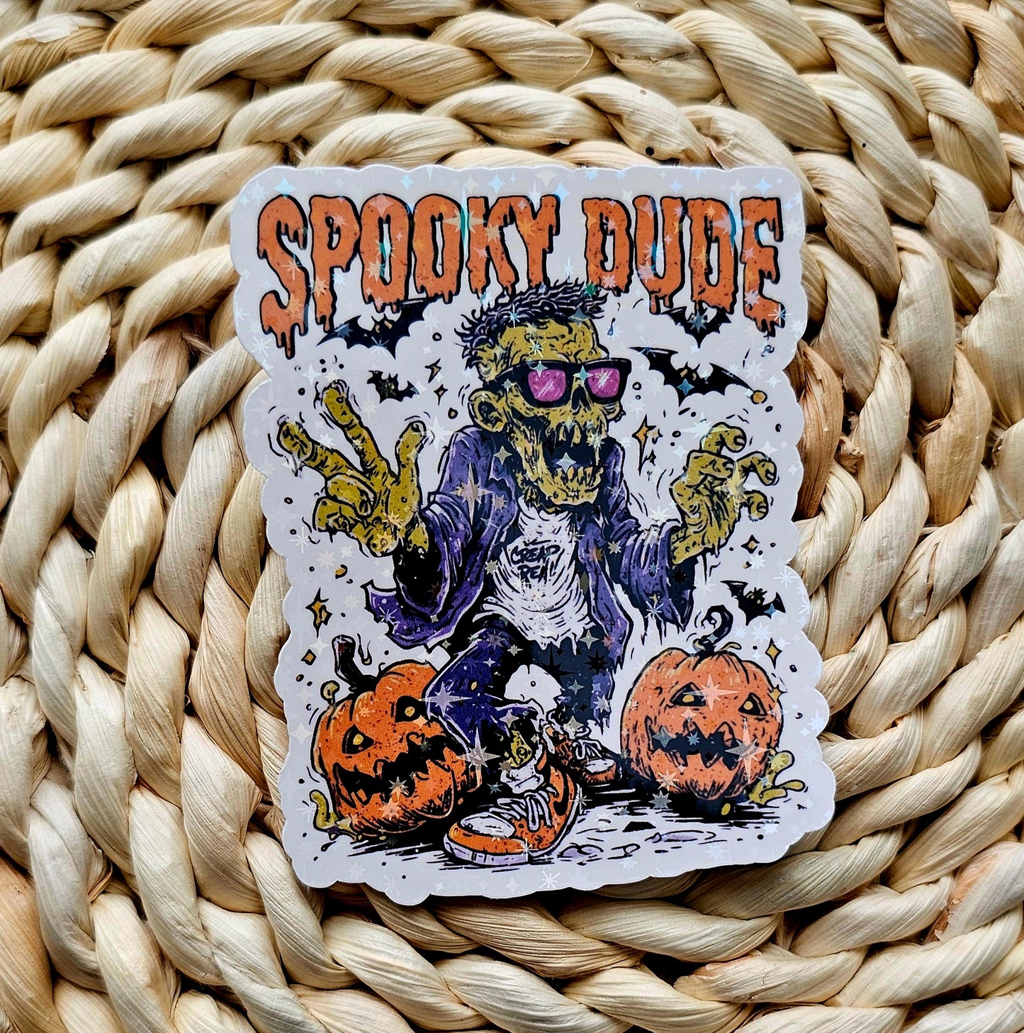 Spooky Dude Holographic Sticker