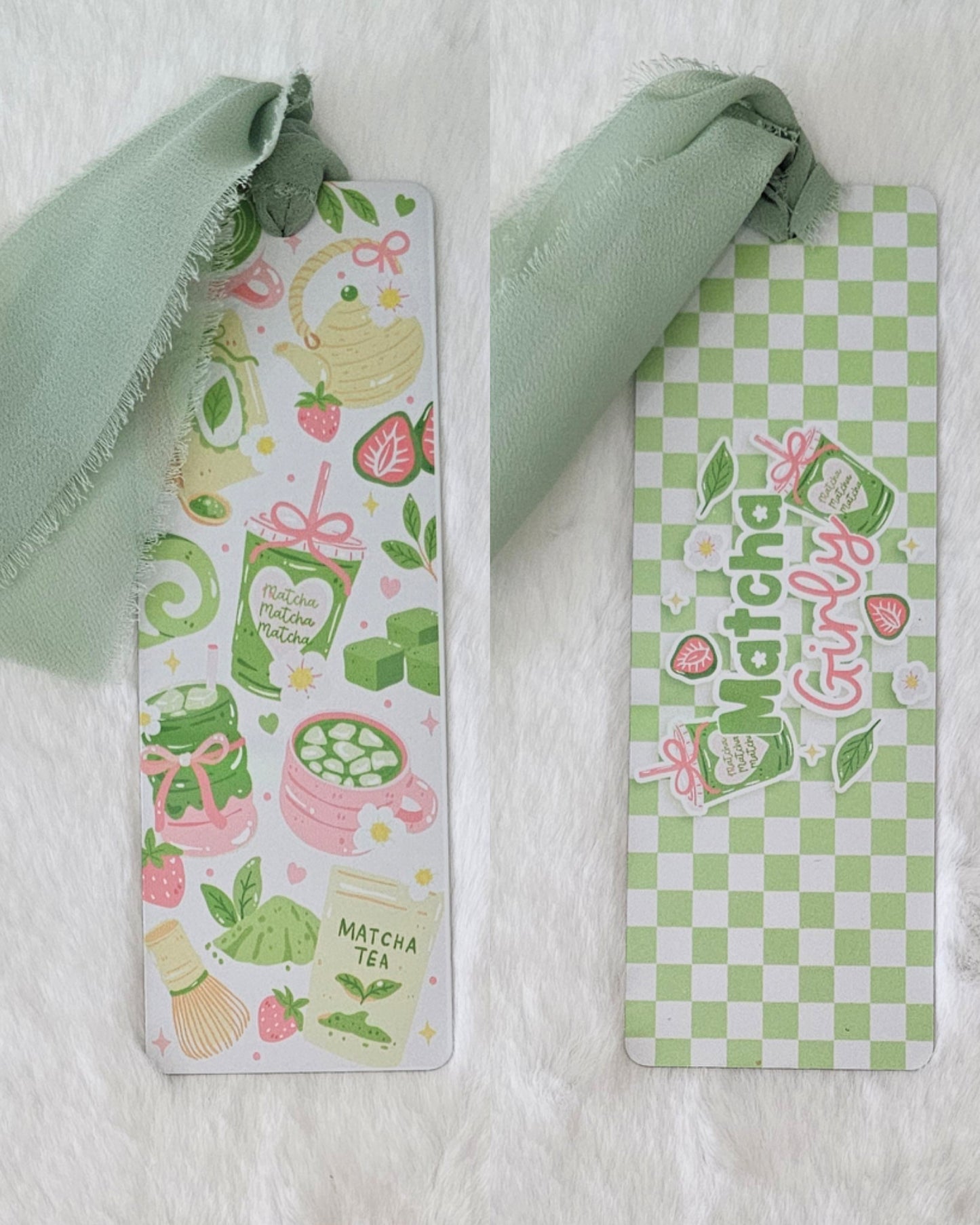 Matcha Girly Metallic Sublimated Bookmark