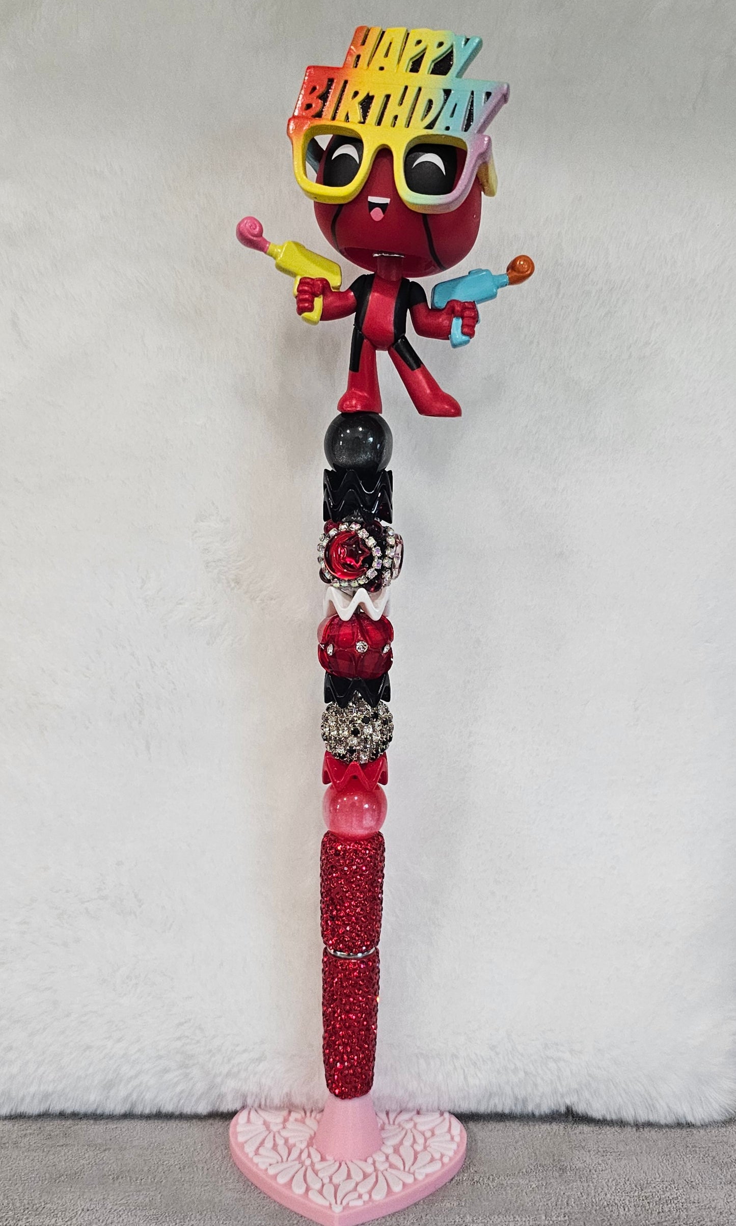 Dead Pool Happy Birthday Beaded Pen