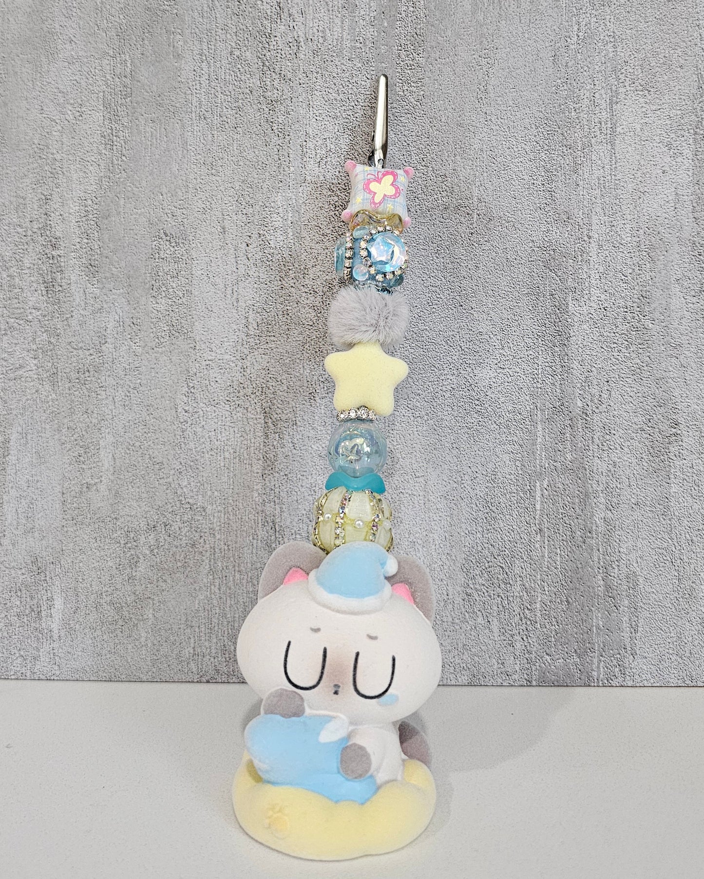 Beaded Photo Holder Cute Sleeping Cat