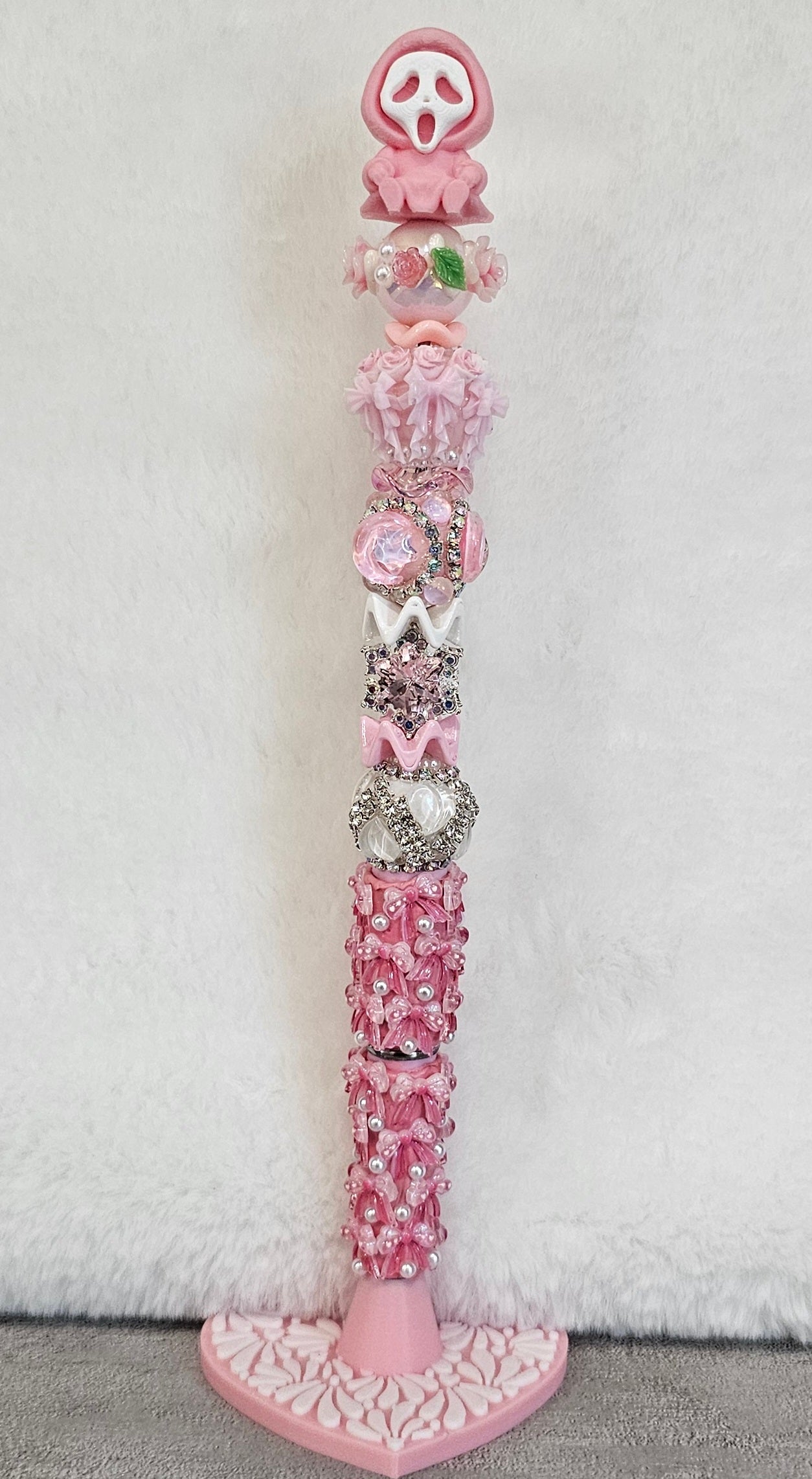 Pink Ghostface Beaded Pen