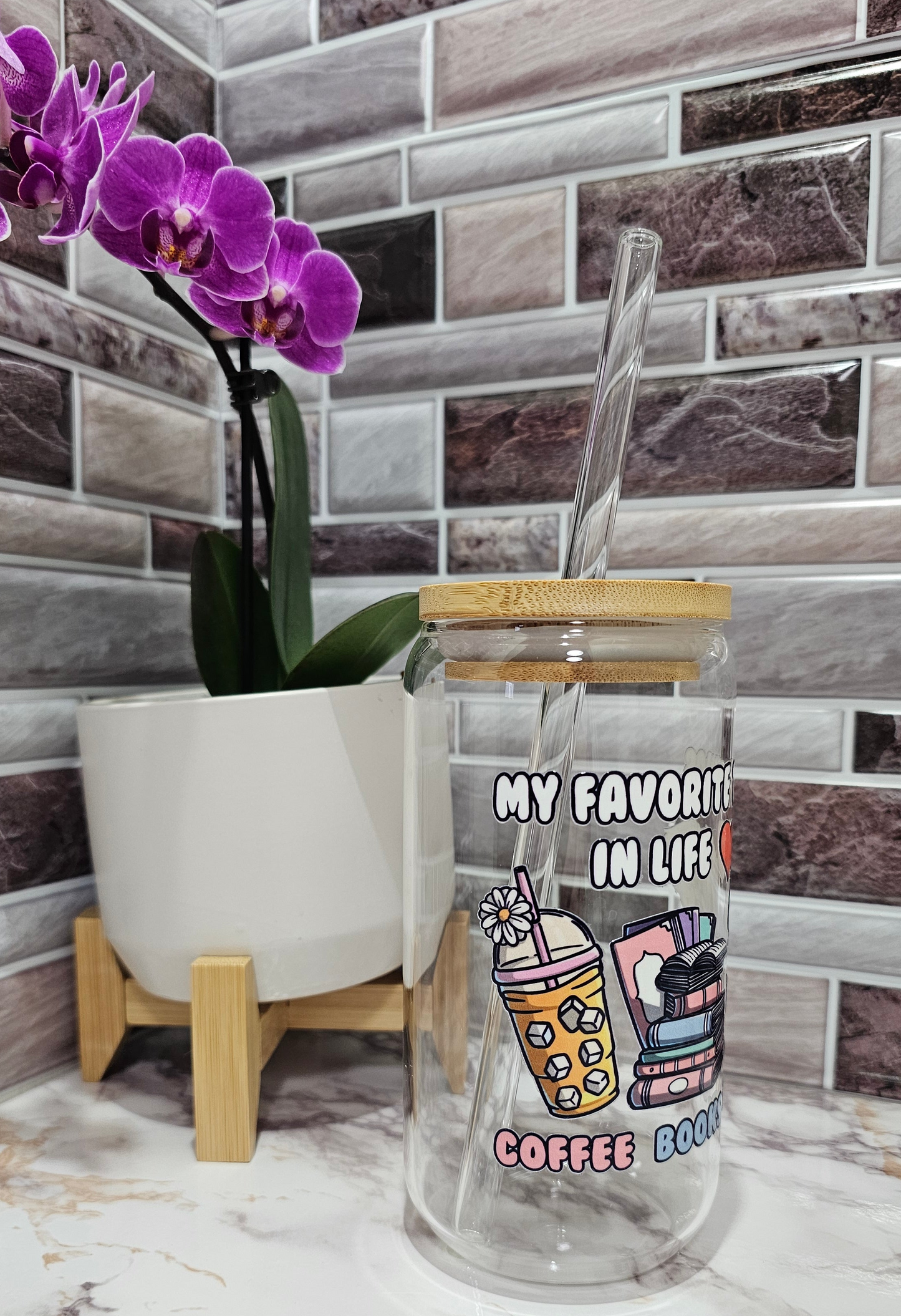 Favorite things in Life 16 oz. Glass Cup