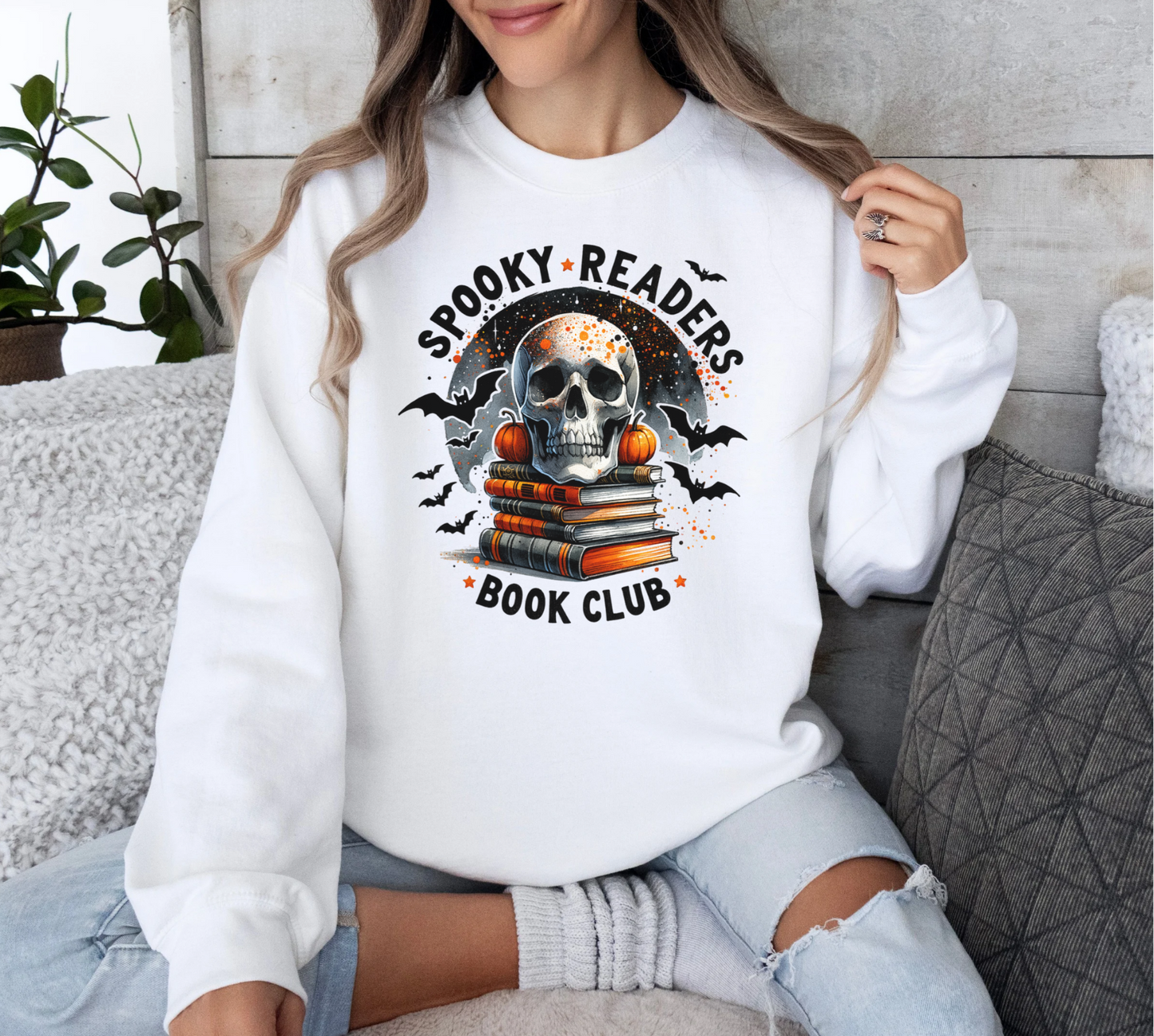 Spooky Readers Book Club Crewneck Sweatshirt