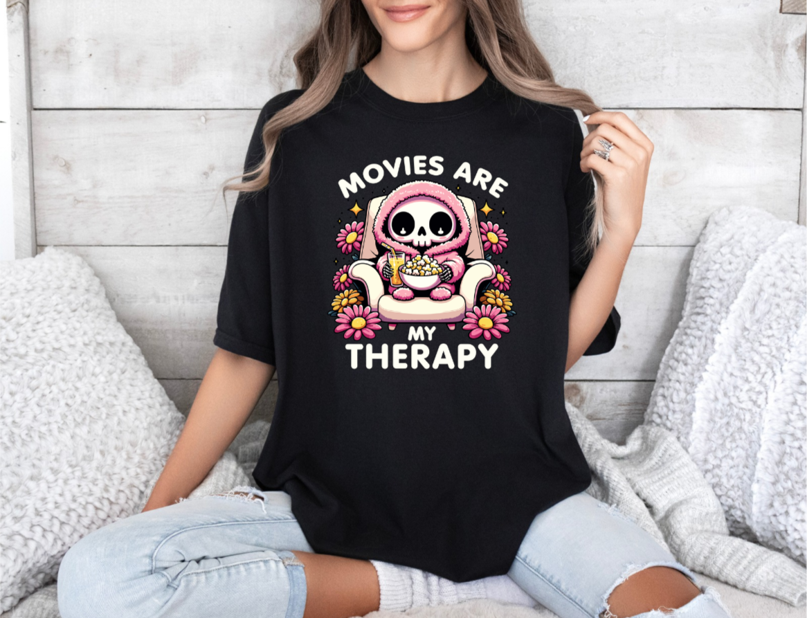 Short Sleeve Movies are my Therapy Tee