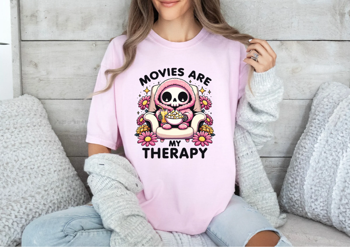 Short Sleeve Movies are my Therapy Tee