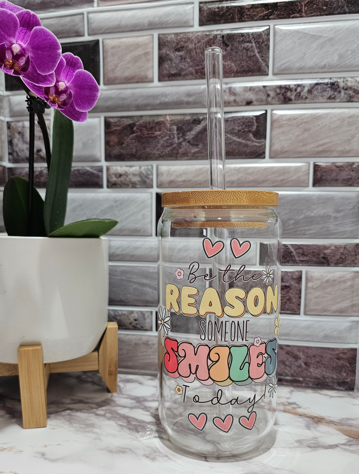 Be The Reason Someone Smiles Today Glass Cup