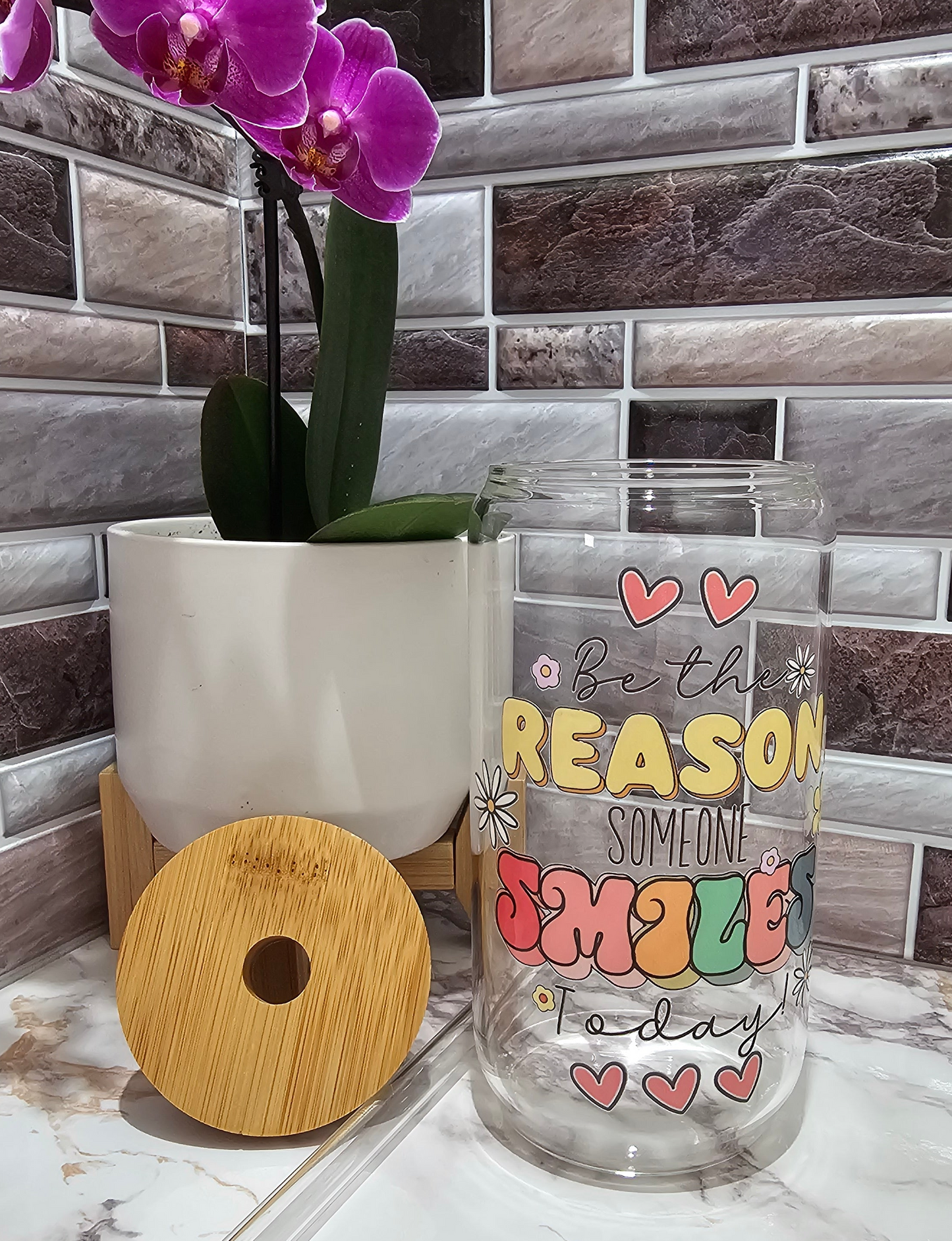 Be The Reason Someone Smiles Today Glass Cup