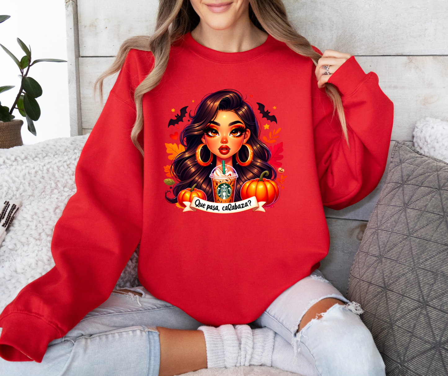 Que Pasa Calabaza Crewneck Sweatshirt