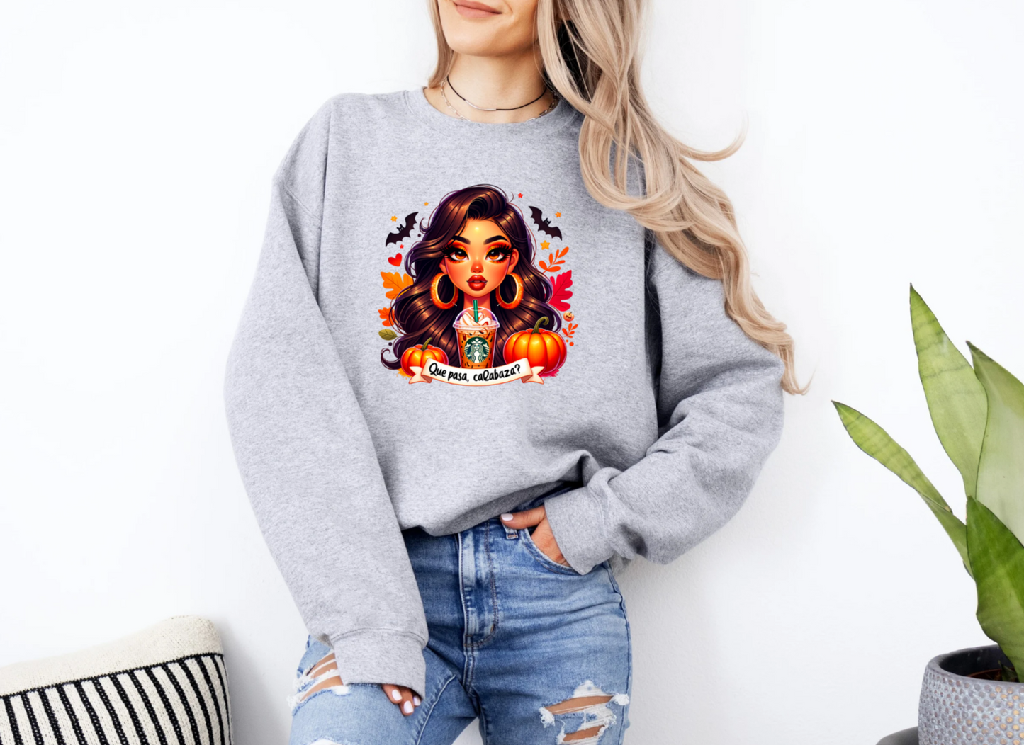 Que Pasa Calabaza Crewneck Sweatshirt