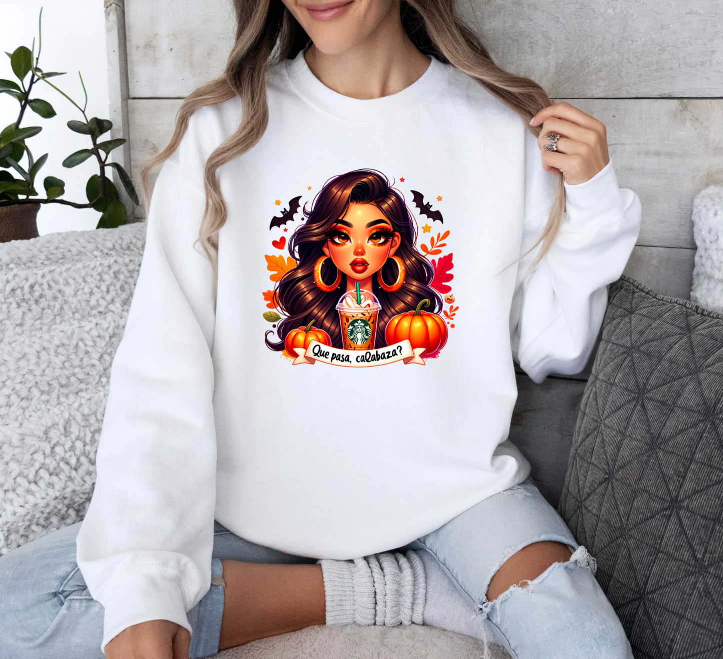 Que Pasa Calabaza Crewneck Sweatshirt