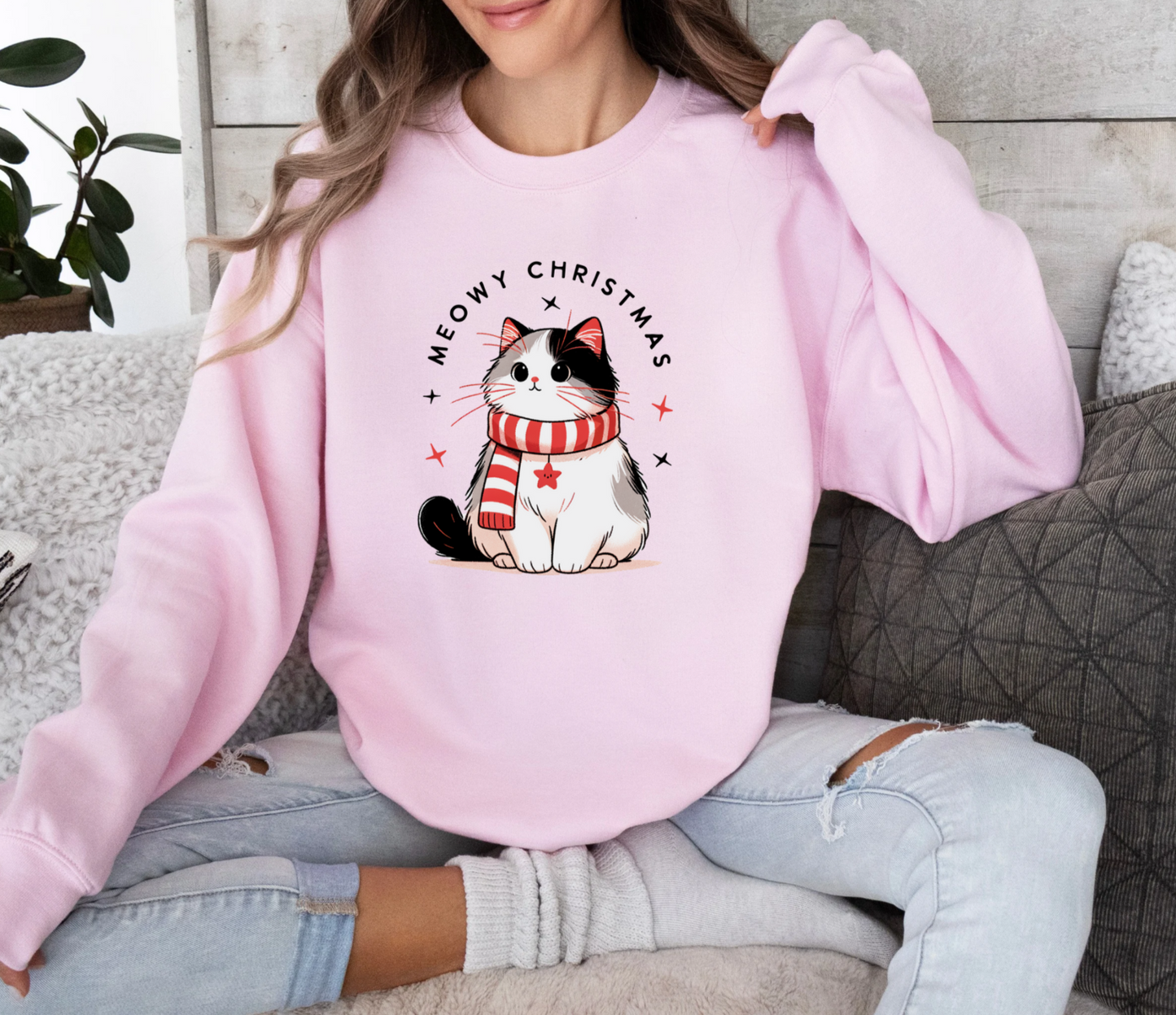 Meowy Christmas Crewneck Sweatshirt