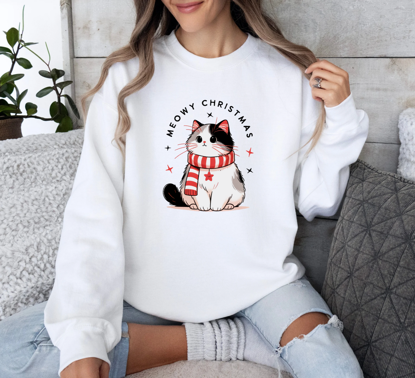 Meowy Christmas Crewneck Sweatshirt