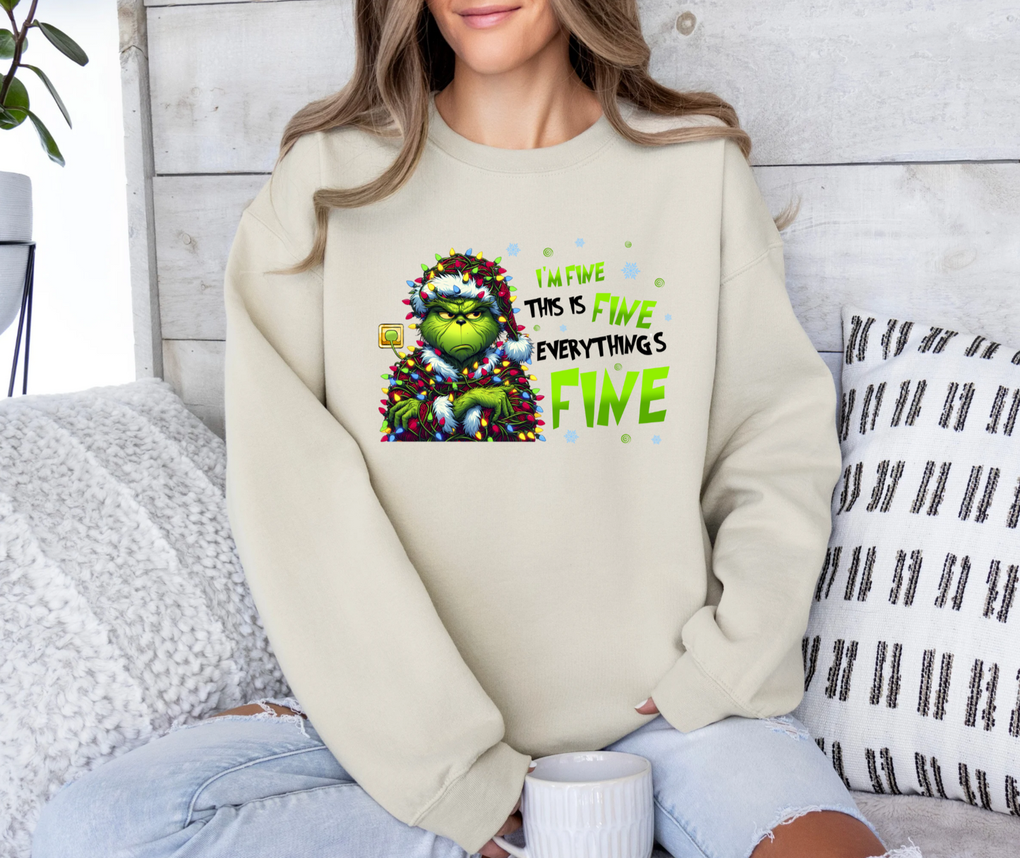 I'm Fine This is Fine Everything is Fine Crewneck