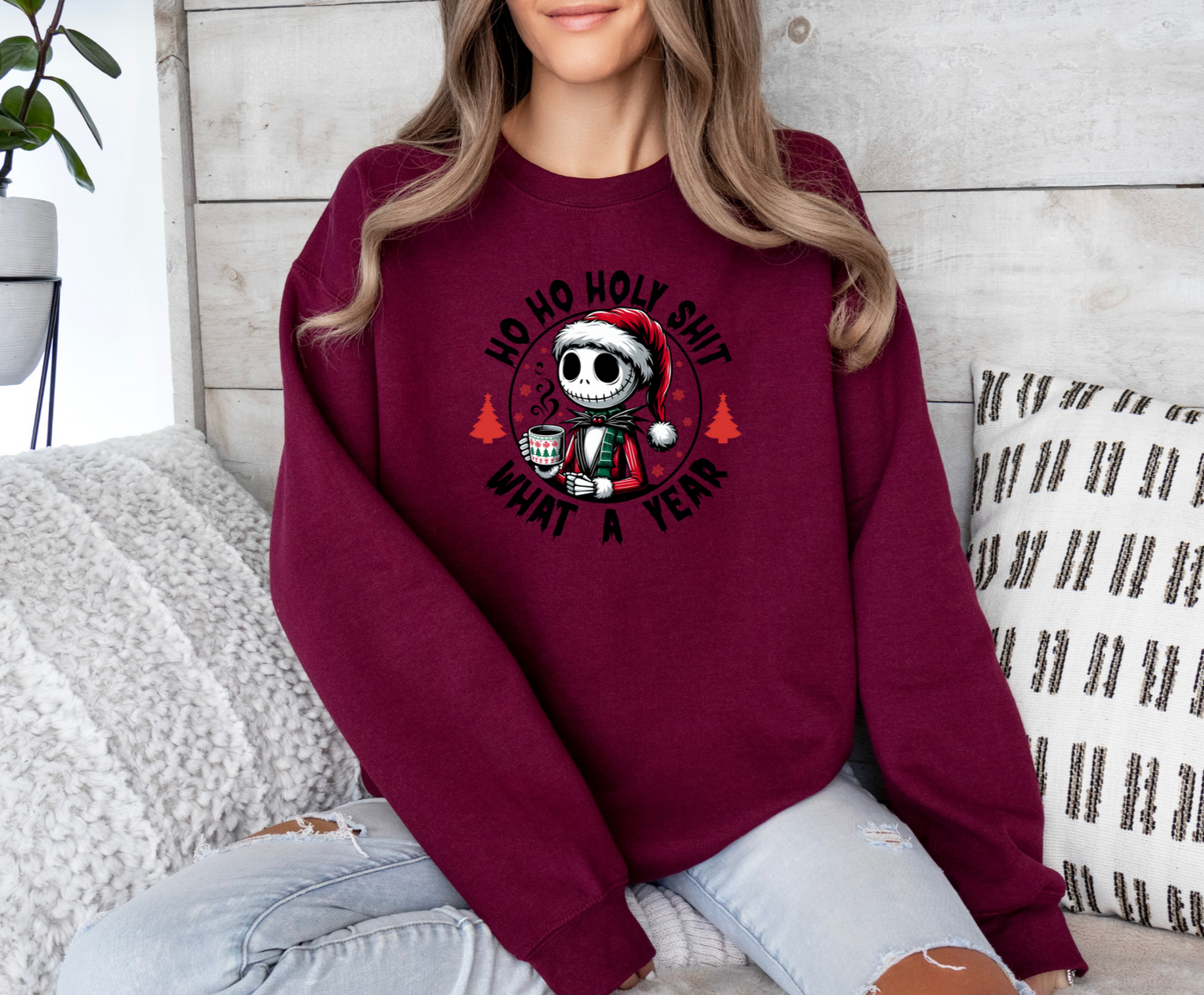 HO HO Holy Shit What a Year Crewneck Sweatshirt