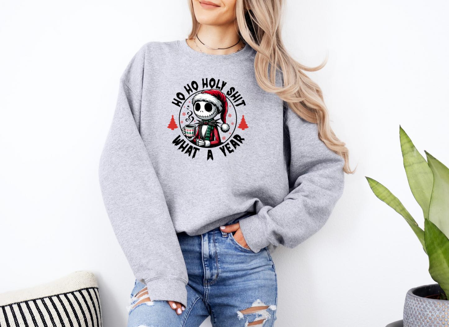 HO HO Holy Shit What a Year Crewneck Sweatshirt