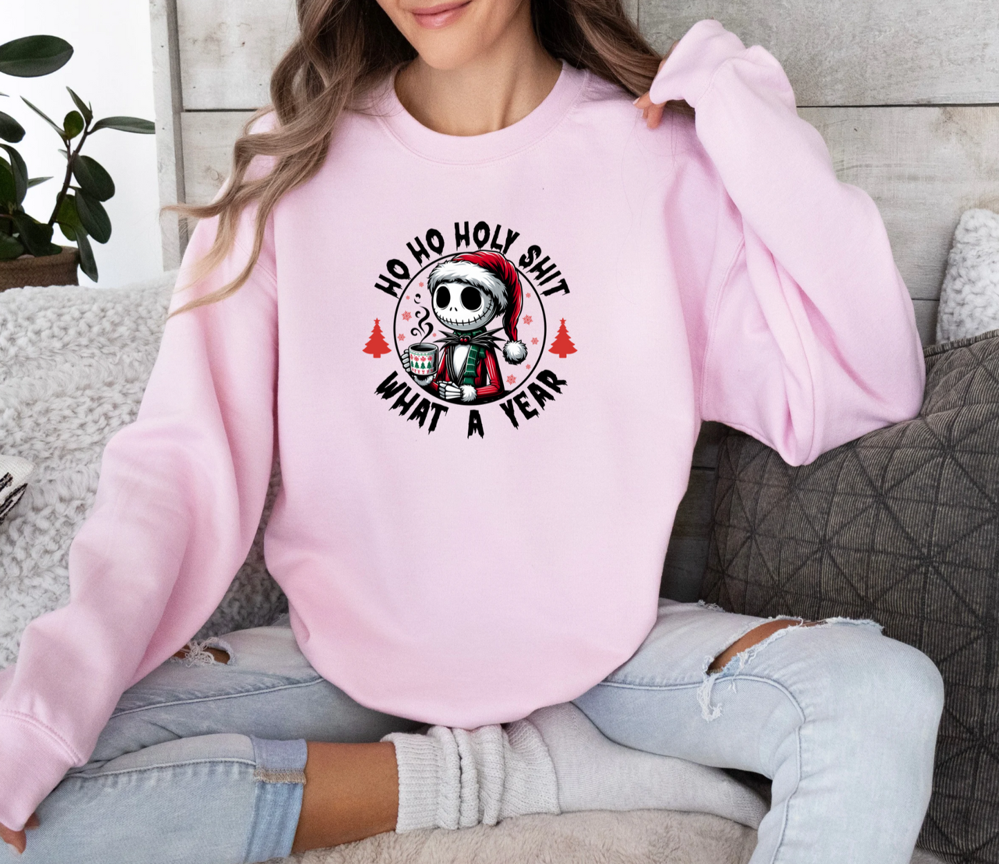 HO HO Holy Shit What a Year Crewneck Sweatshirt