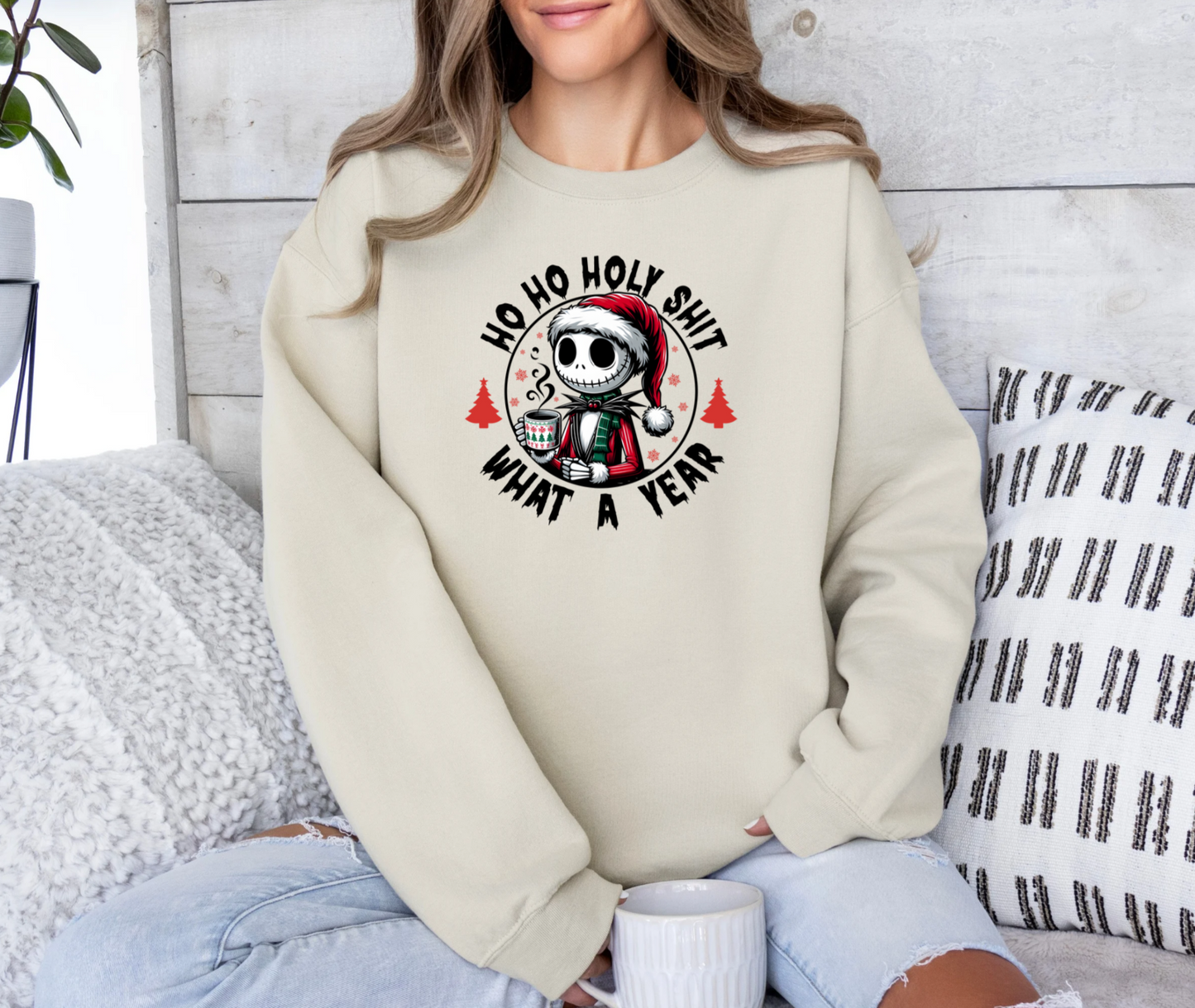 HO HO Holy Shit What a Year Crewneck Sweatshirt