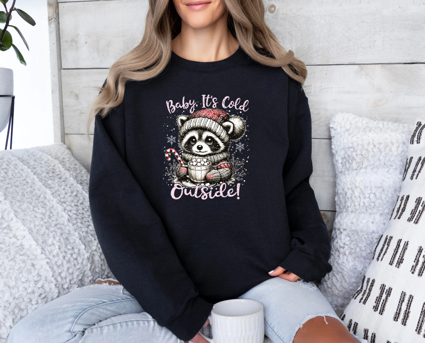 Baby It's Cold Outside Raccoon! Crewneck Sweatshirt