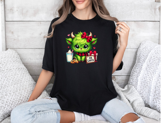 Short Sleeve Grinchmas Cute Cow