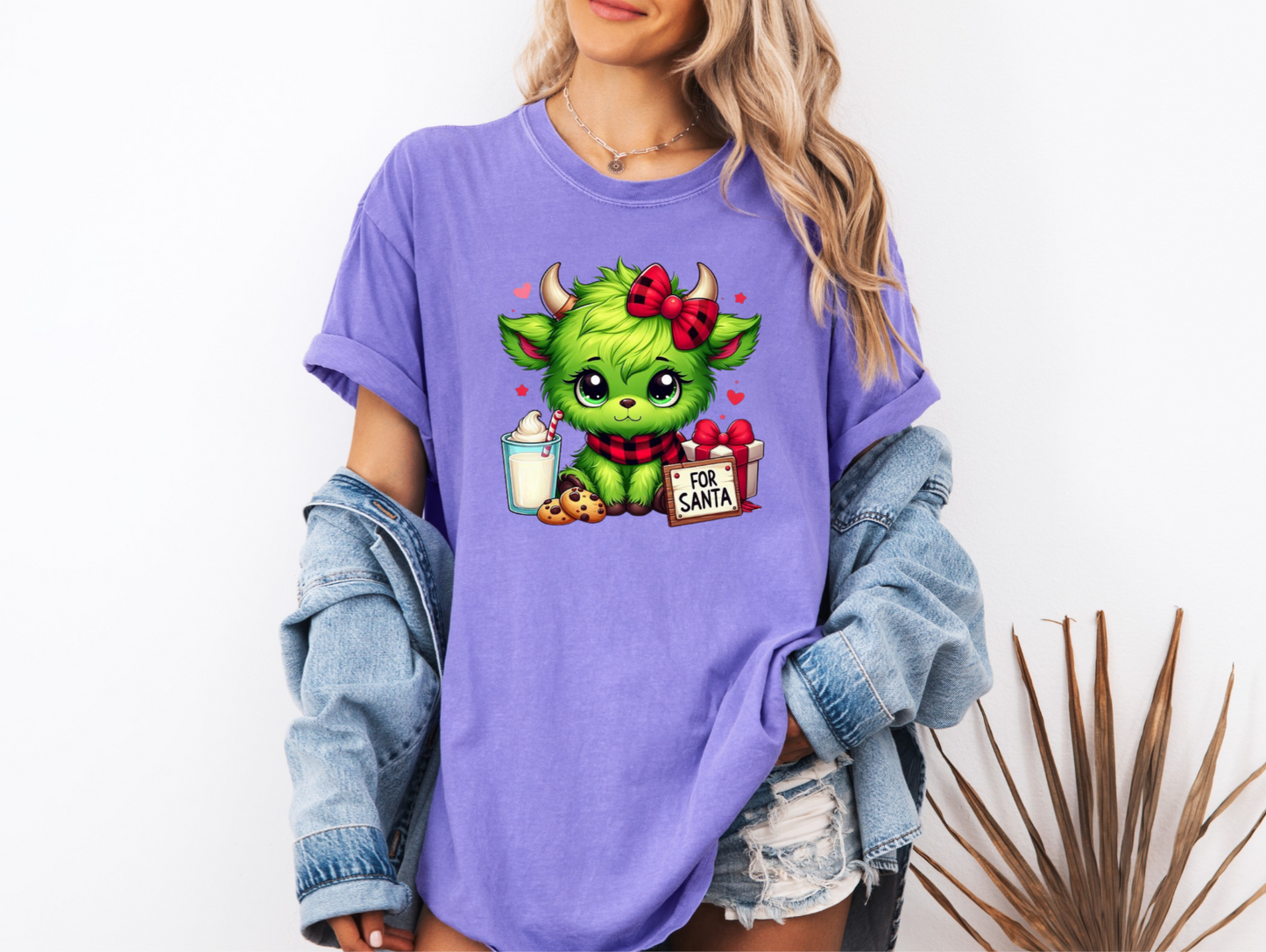 Short Sleeve Grinchmas Cute Cow