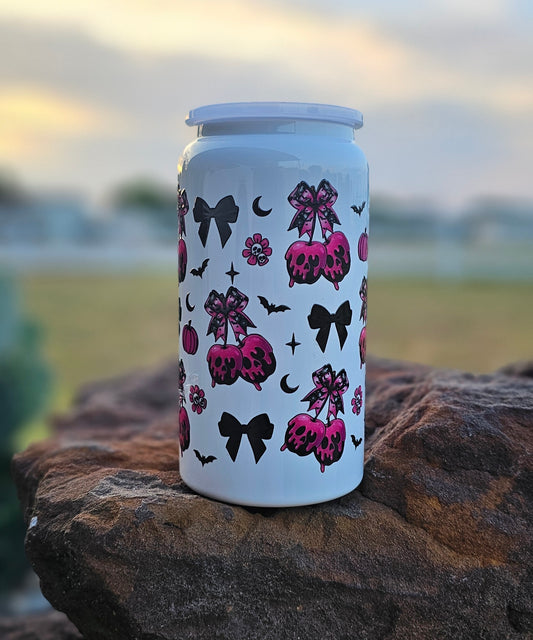 16 oz. Cute Creepy Cherry Skulls Stainless Steel Can