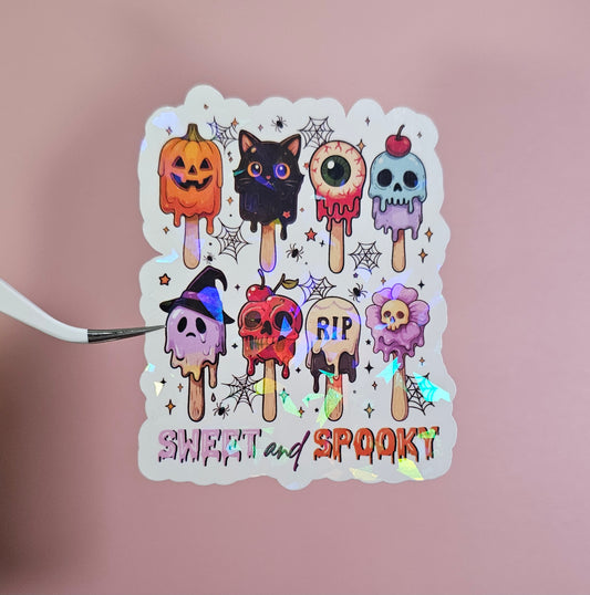 Sweet and Spooky Holographic Sticker