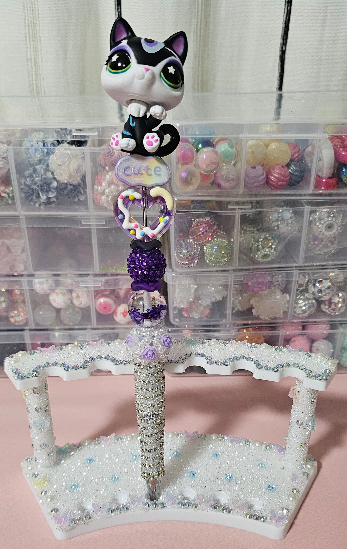 Cute Cat Beaded Pen
