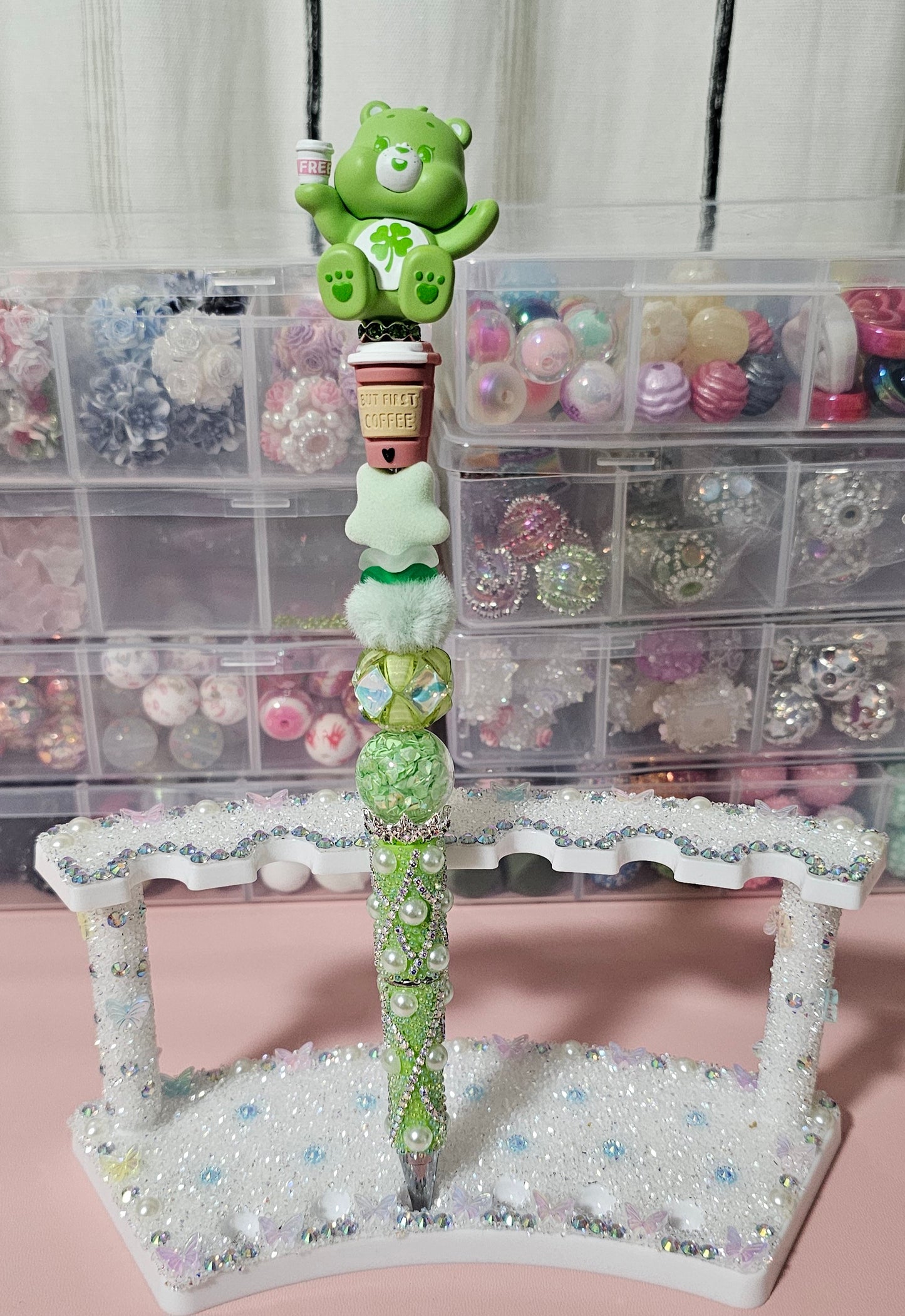 Cute Lucky Bear Beaded Pen