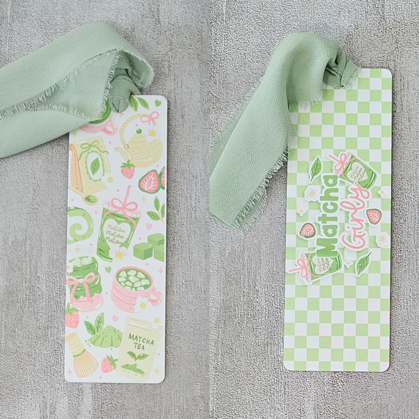 Matcha Girly Metallic Sublimated Bookmark