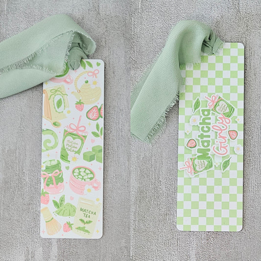 Matcha Girly Metallic Sublimated Bookmark