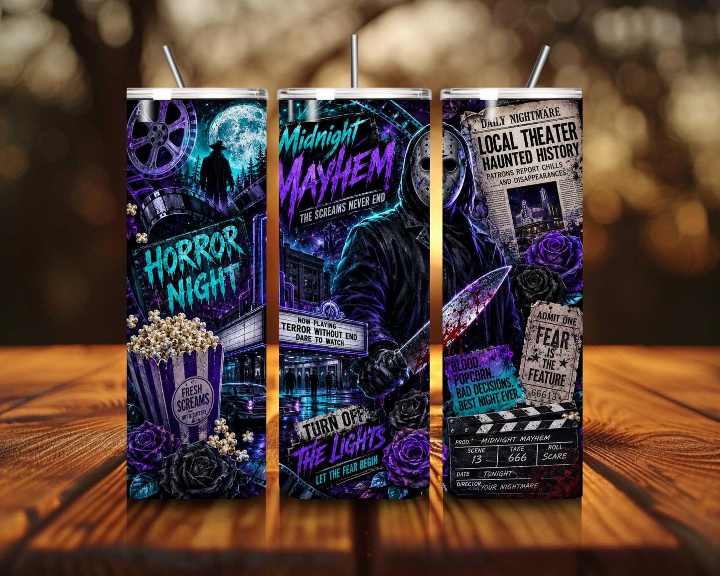 Midnight Mayhem (Friday13th) 20oz Skinny Tumbler