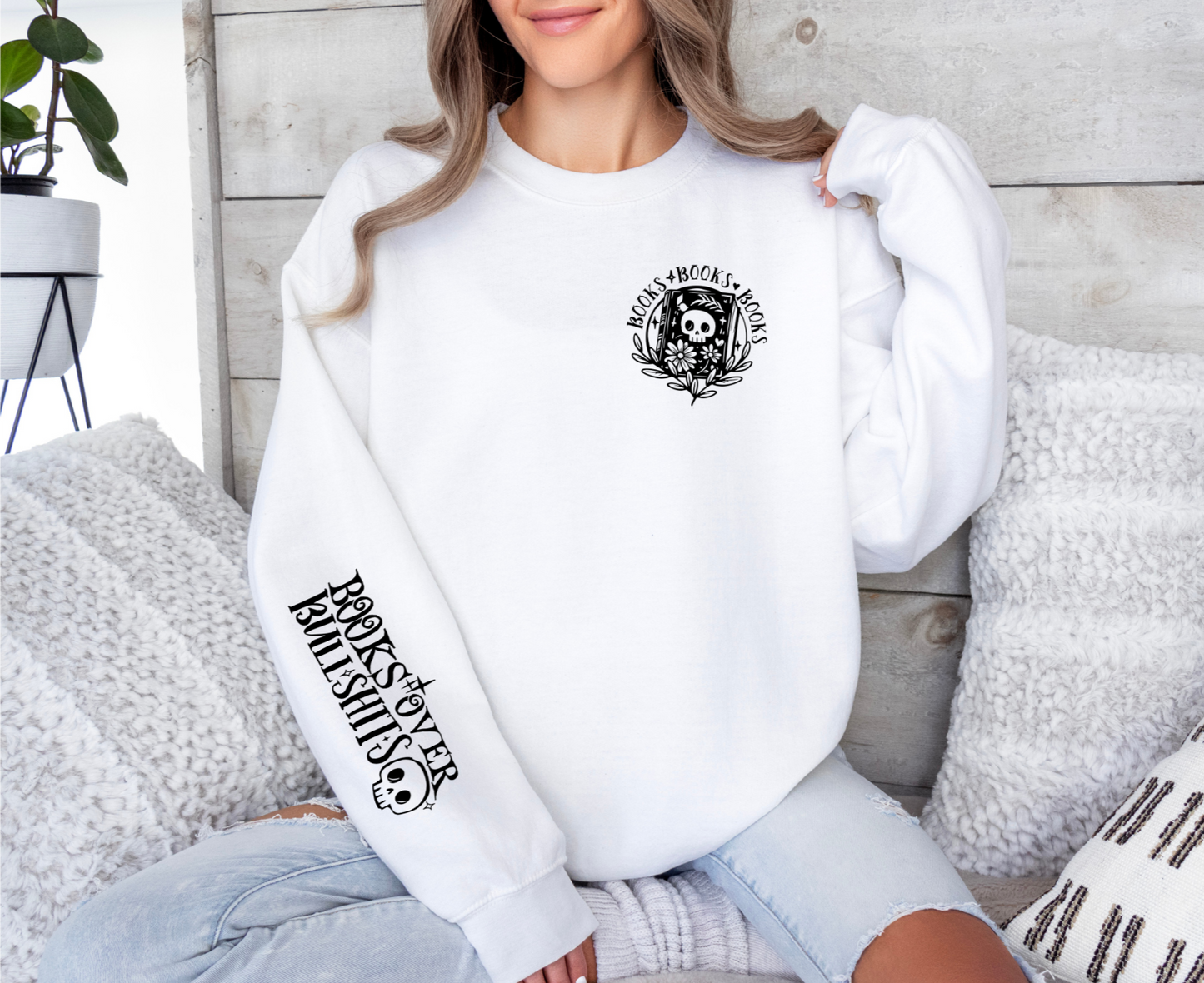 Books Over Bullshits Crewneck Sweatshirt