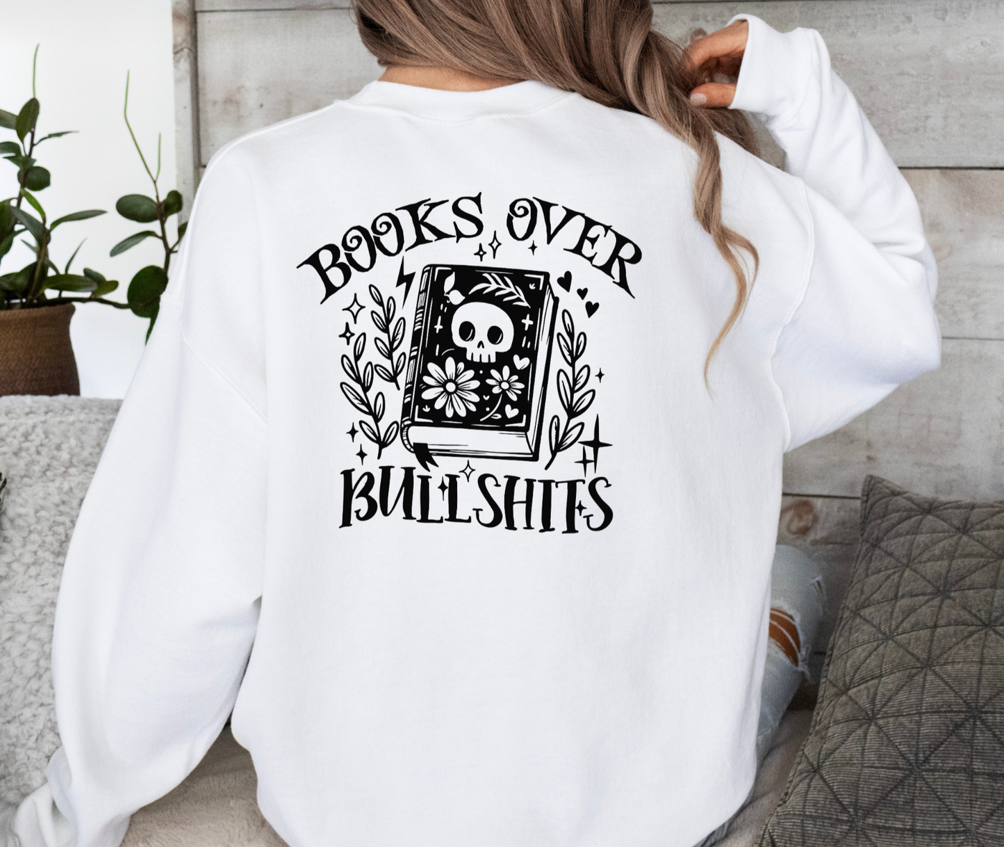 Books Over Bullshits Crewneck Sweatshirt