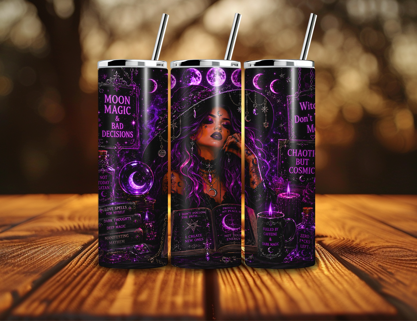 Moon Magic and Bad Decisions 20oz Skinny Tumbler