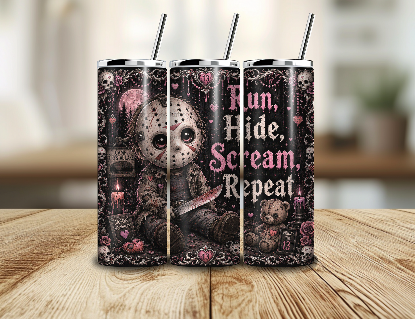 Run Hide Scream 20oz Skinny Tumbler
