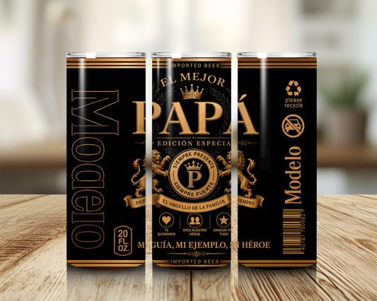 El Mejor Papá 20oz Skinny Tumbler