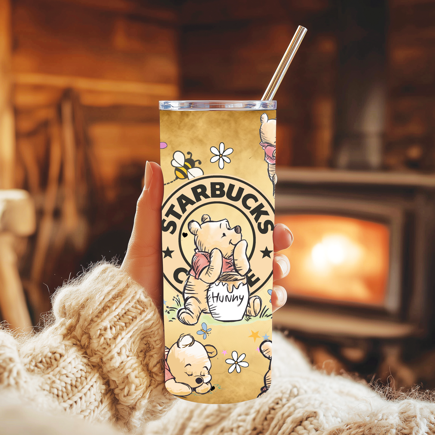 Winnie Pooh 20oz Skinny Tumbler