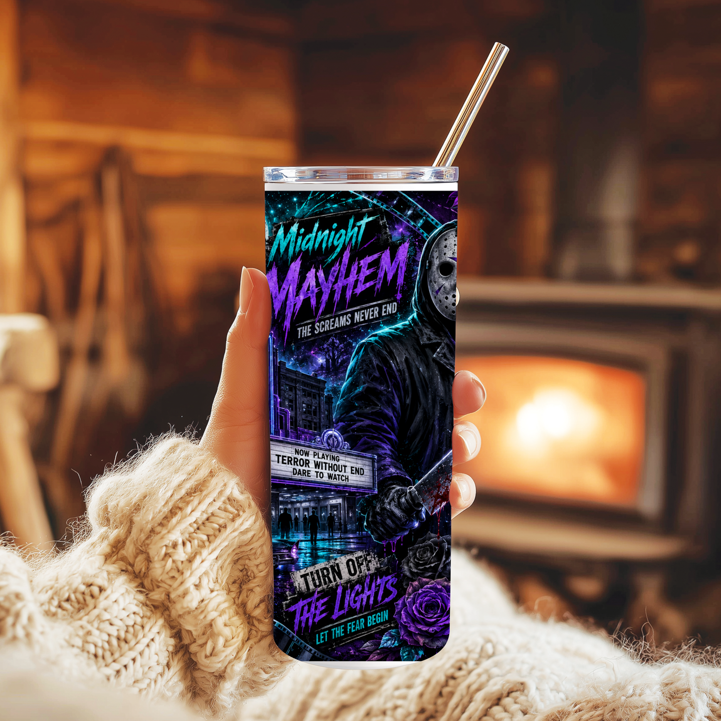Midnight Mayhem (Friday13th) 20oz Skinny Tumbler