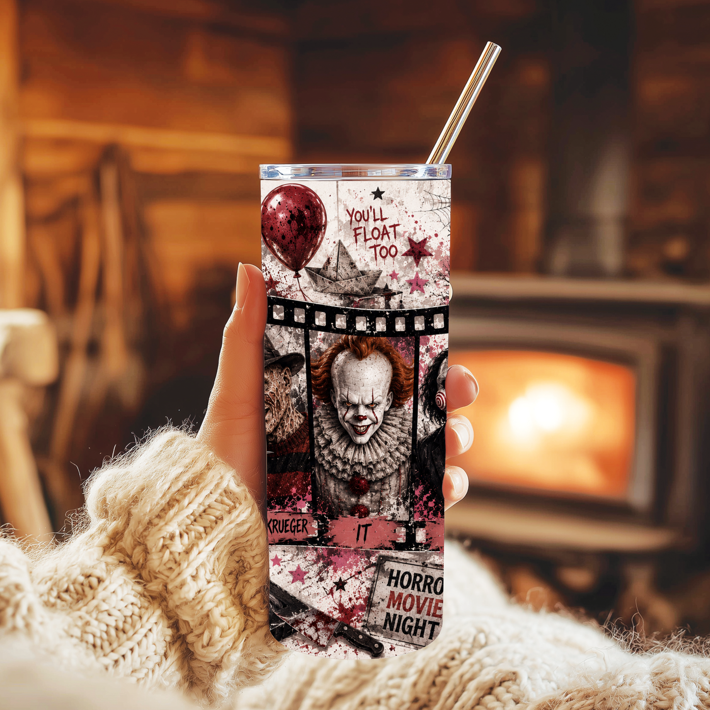Horror Movie Vintage 20oz Skinny Tumbler