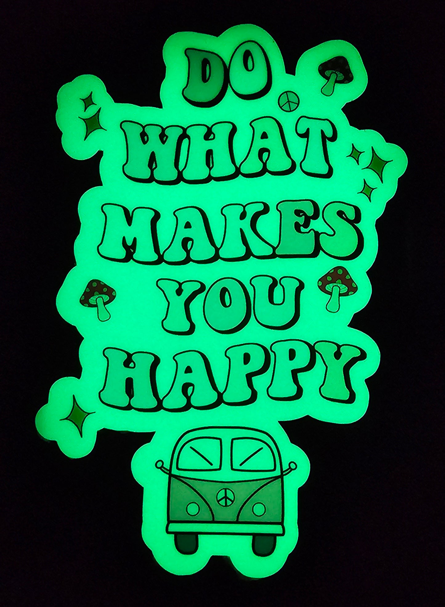 Find your own happiness, glow in the dark stickers