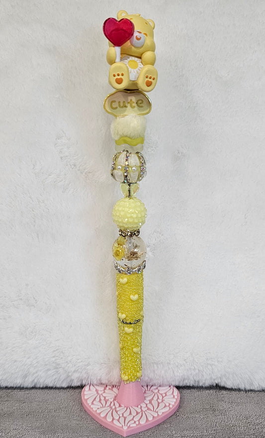Sun Care Bear Beaded Pen