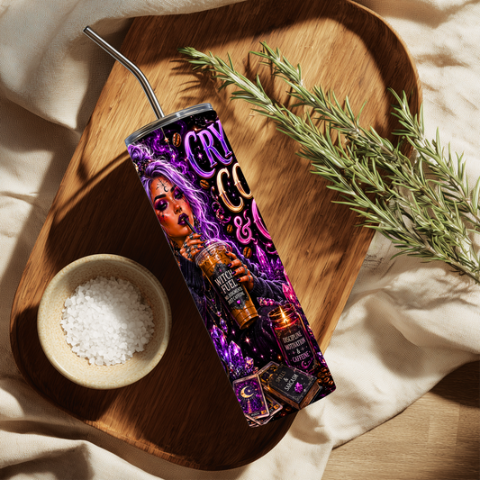 Crystals Coffee and & Chaos 20oz Skinny Tumbler