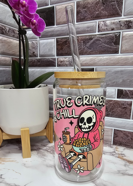 Crime & Chill 16 oz. Glass Cup