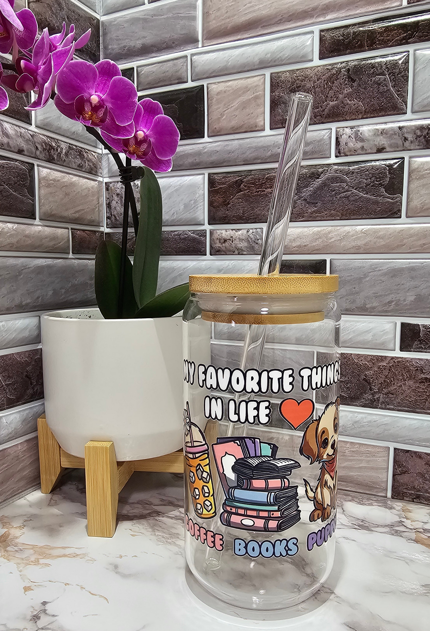 Favorite things in Life 16 oz.  Glass Cup