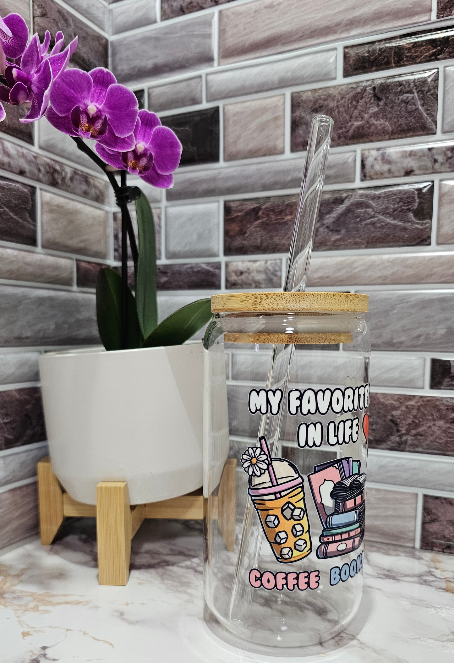 Favorite things in Life 16 oz.  Glass Cup