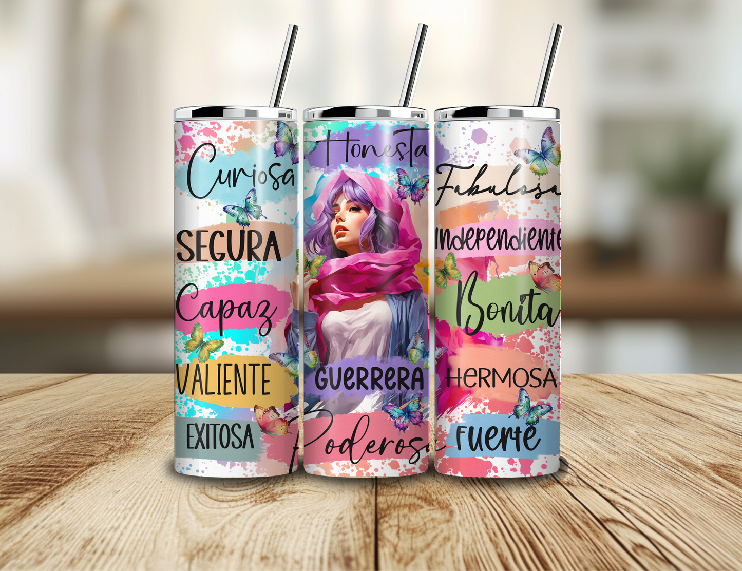 Guerrera Poderosa 20oz Skinny Sublimated Tumbler