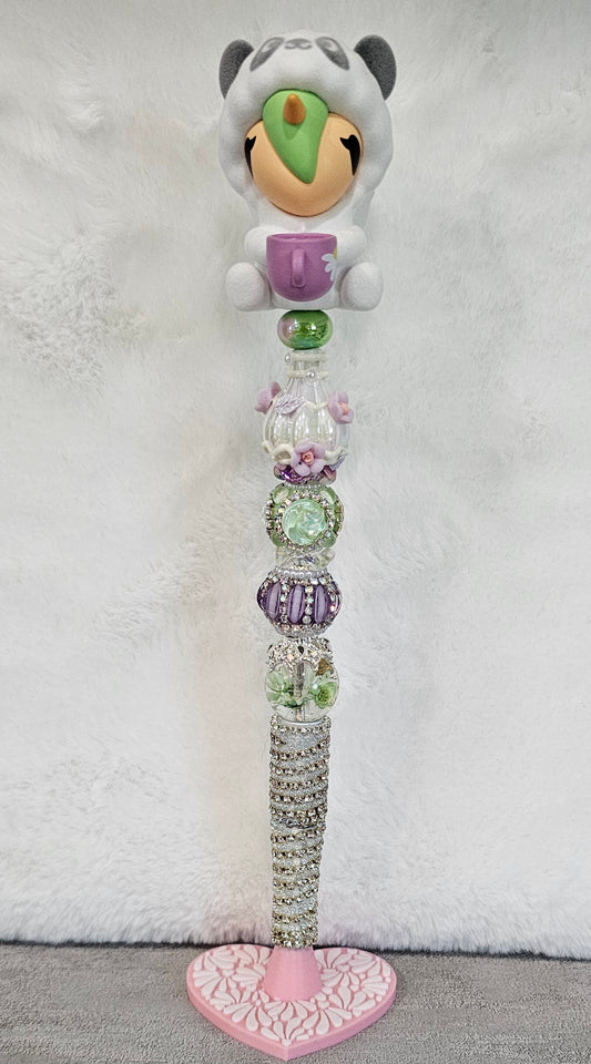 Unicorn with cup of tea Beaded Pen